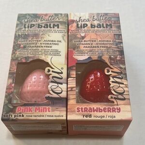 Shea Butter Lip Balm Duo - Soft Pink and Red